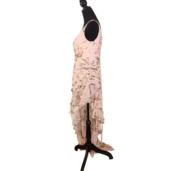 MAC DUGGAL NWT Rose Floral Asymmetrical Ruffled Gown, Size 10 - Picture 7 of 16